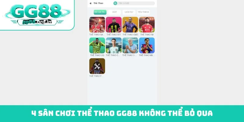 4 sân chơi thể thao GG88 không thể bỏ qua