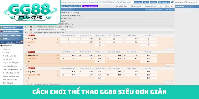 Cách chơi thể thao GG88 siêu đơn giản
